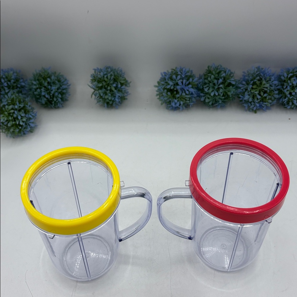 Magic Bullet Replacement Cups, Color Rim Rings Red,Yellow - Picture 3 of 9